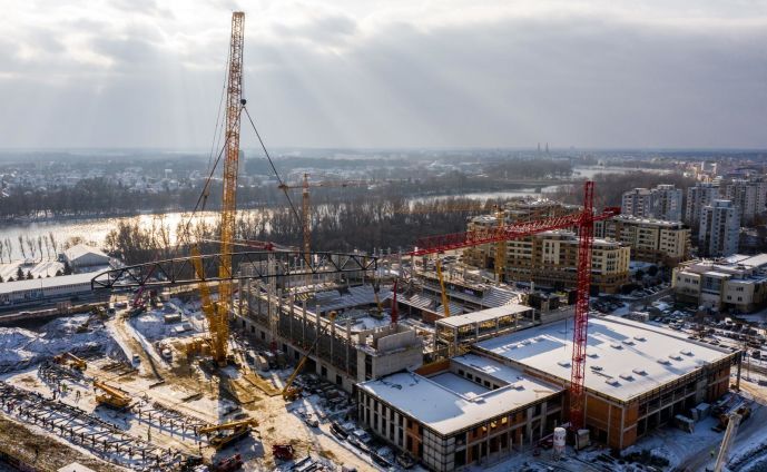 Januárban különleges munkafázishoz érkezett a Szegedi Multifunkcionális Sportcsarnok kivitelezése